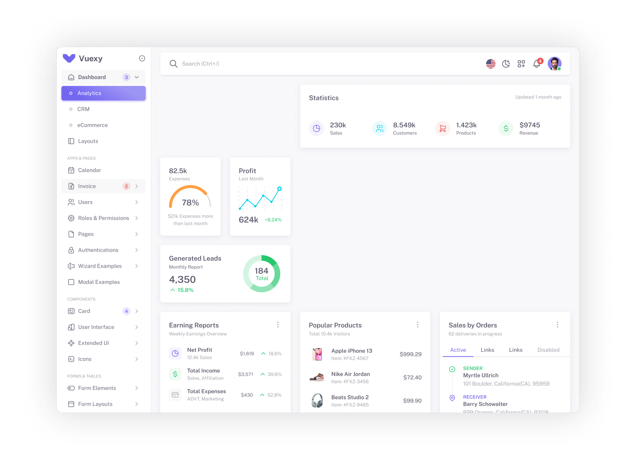 DEHA dashboard
